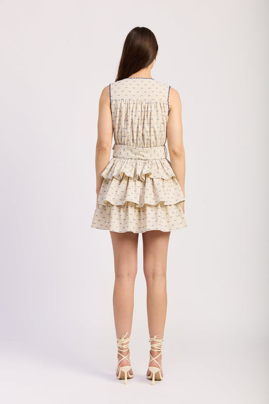 Donatella Mini Dress - Natural Cobalt