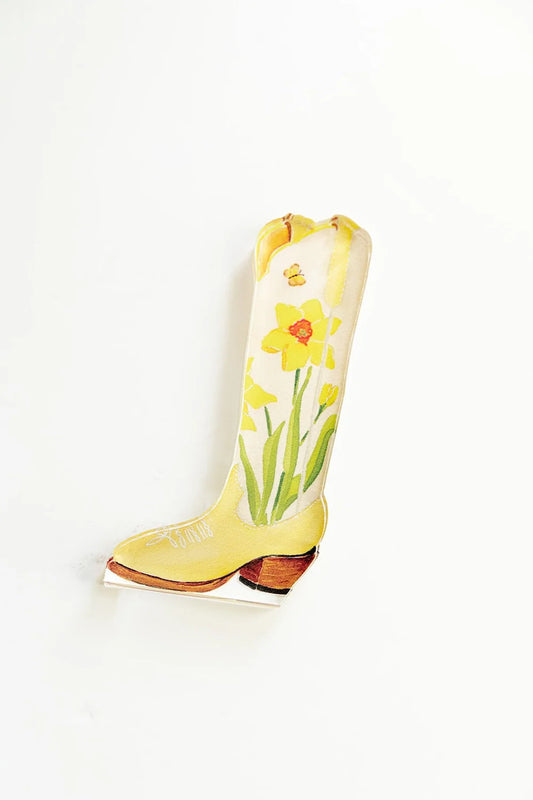 Daffodil Boot Acrylic Art Block Large