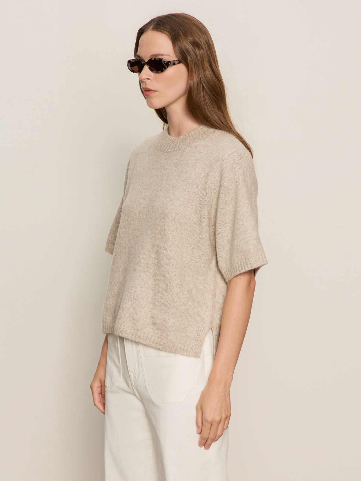 Perfect Sweater Tee - Heather Pearl