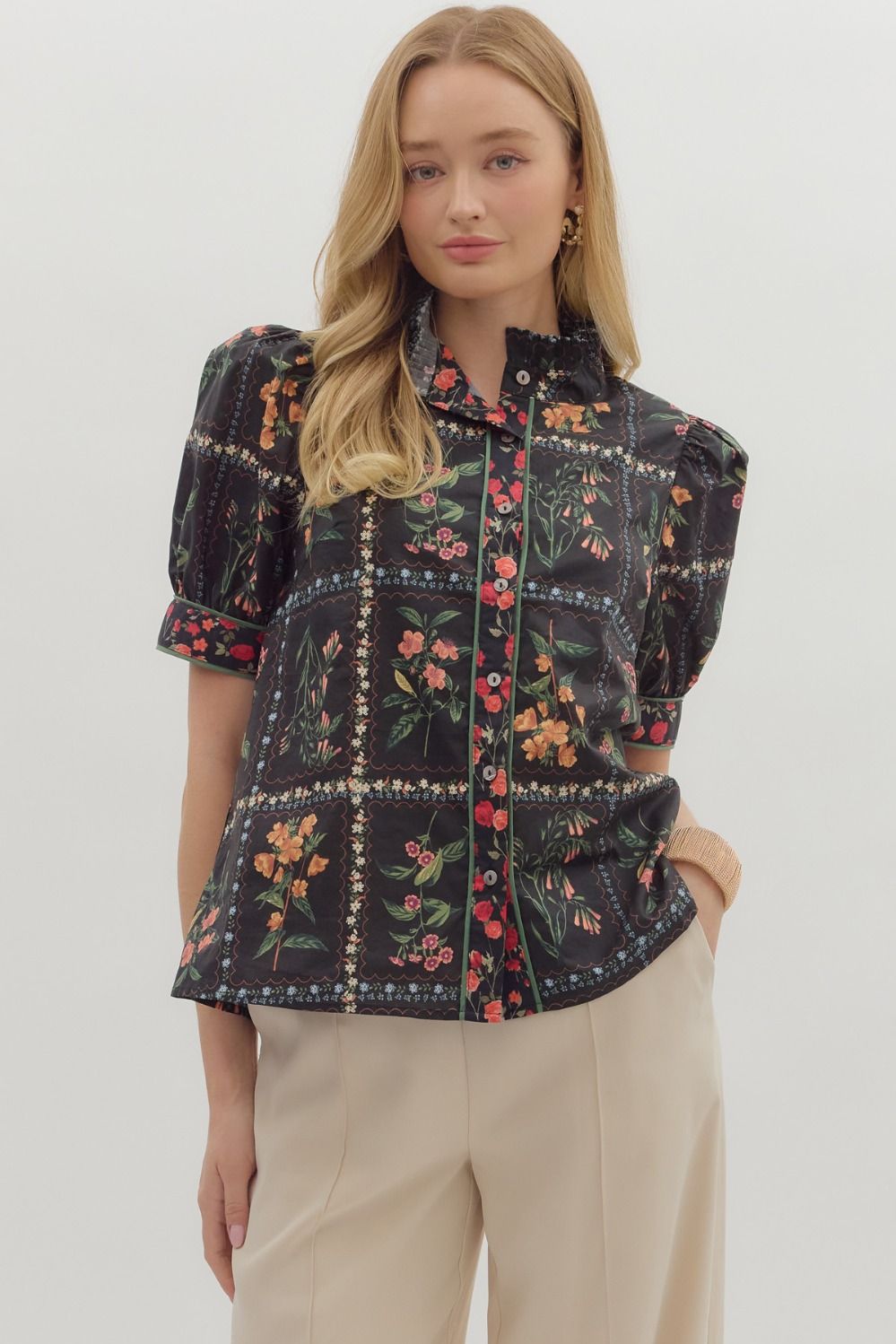 Libby Blouse - Rust Floral