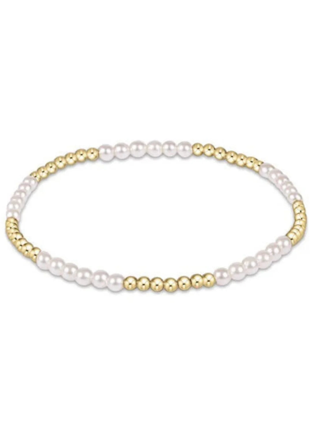 Classic Blissful Pattern 2.5mm Bead Bracelet - 3mm Pearl