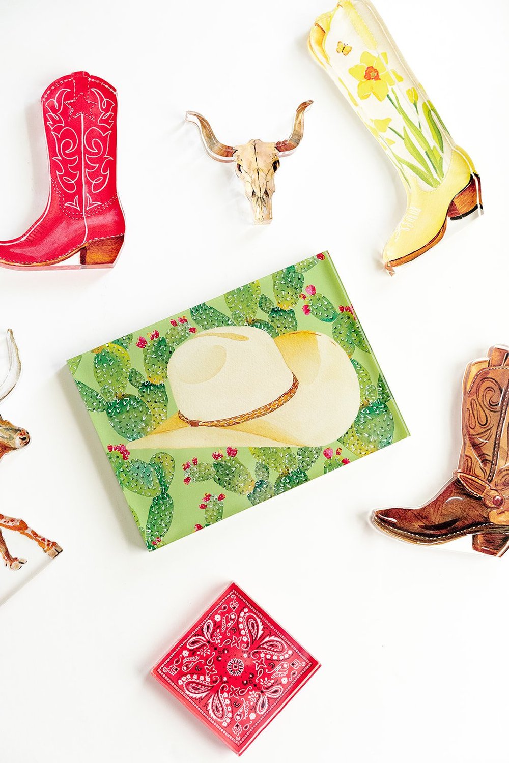 Red Boot Acrylic Art Block Large