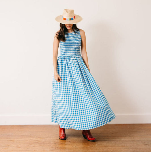 Blue Bay Gingham Marine Dress