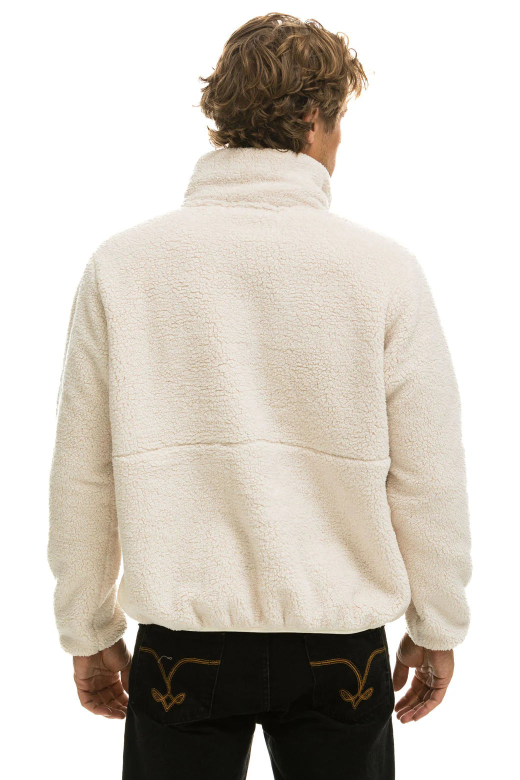 Aviator Nation - Teddy Unisex Half Zip Jacket - Vintage White