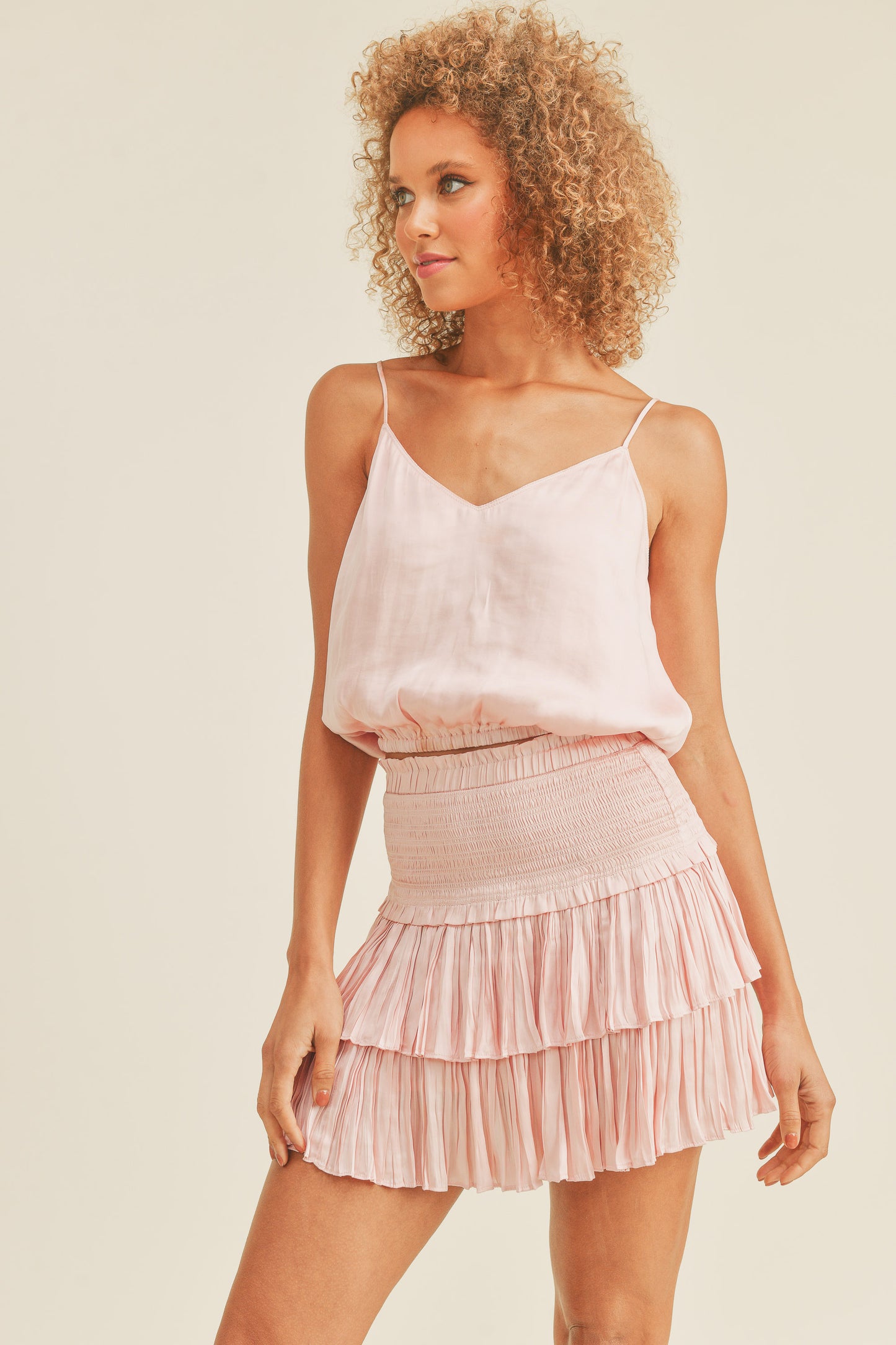 Silky Amore Skirt - Light Pink