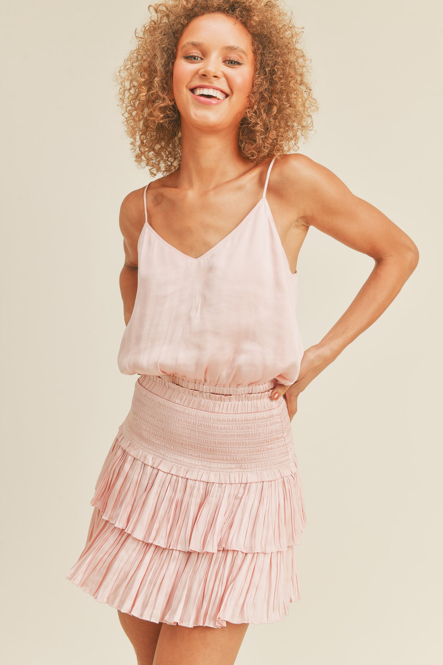 Silky Amore Skirt - Light Pink