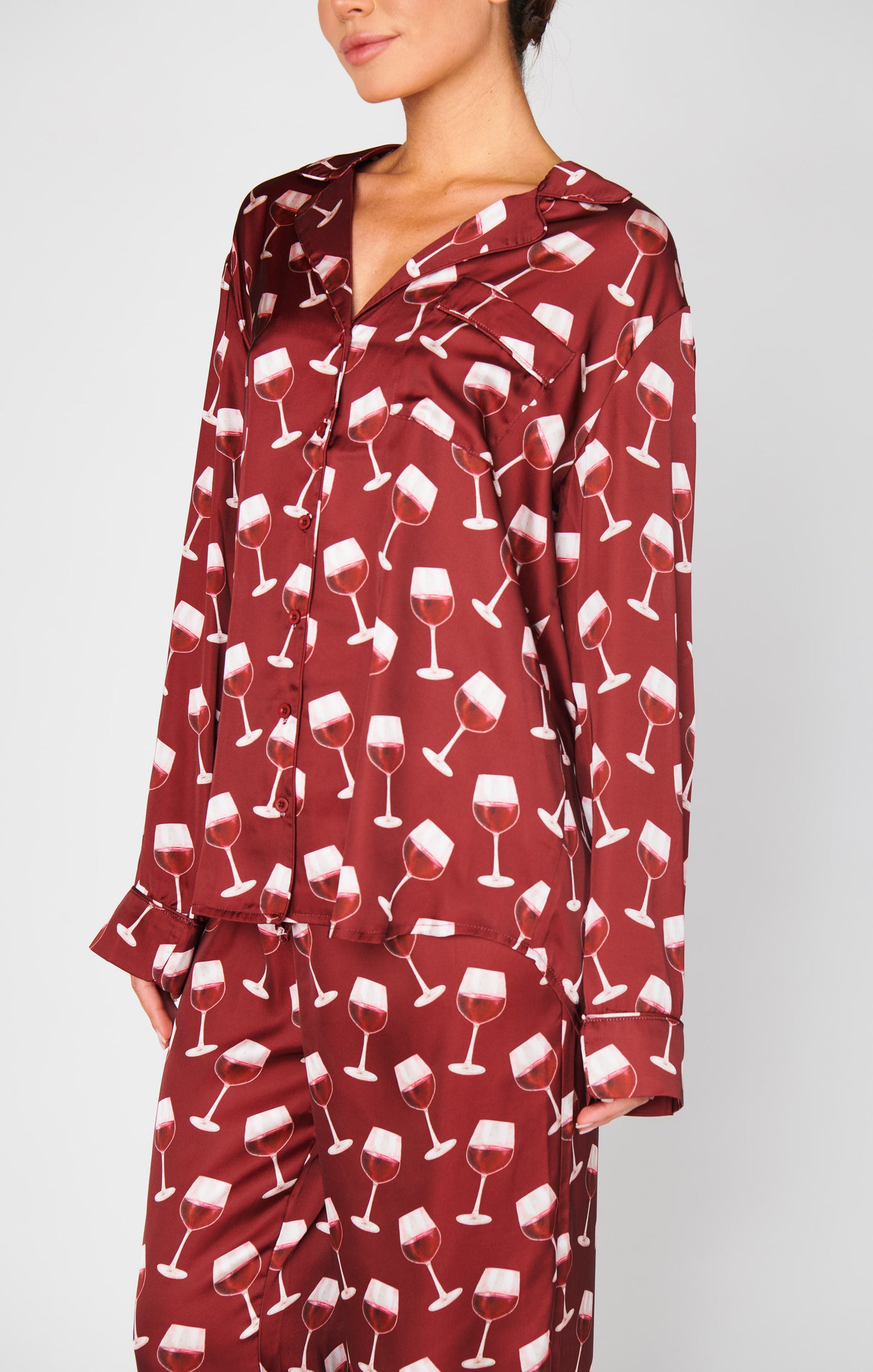 Classic PJ Set - Red Wine Silky