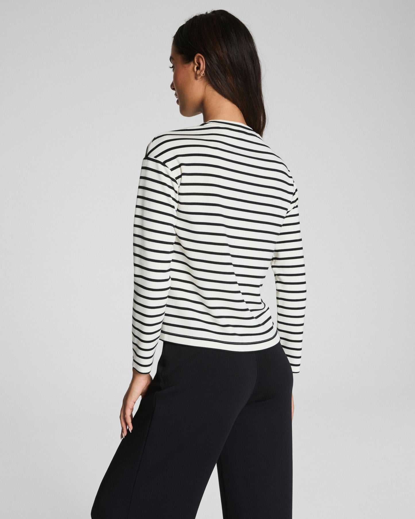 AirEssentials® Long Sleeve Side Slit Top - Pier Stripe