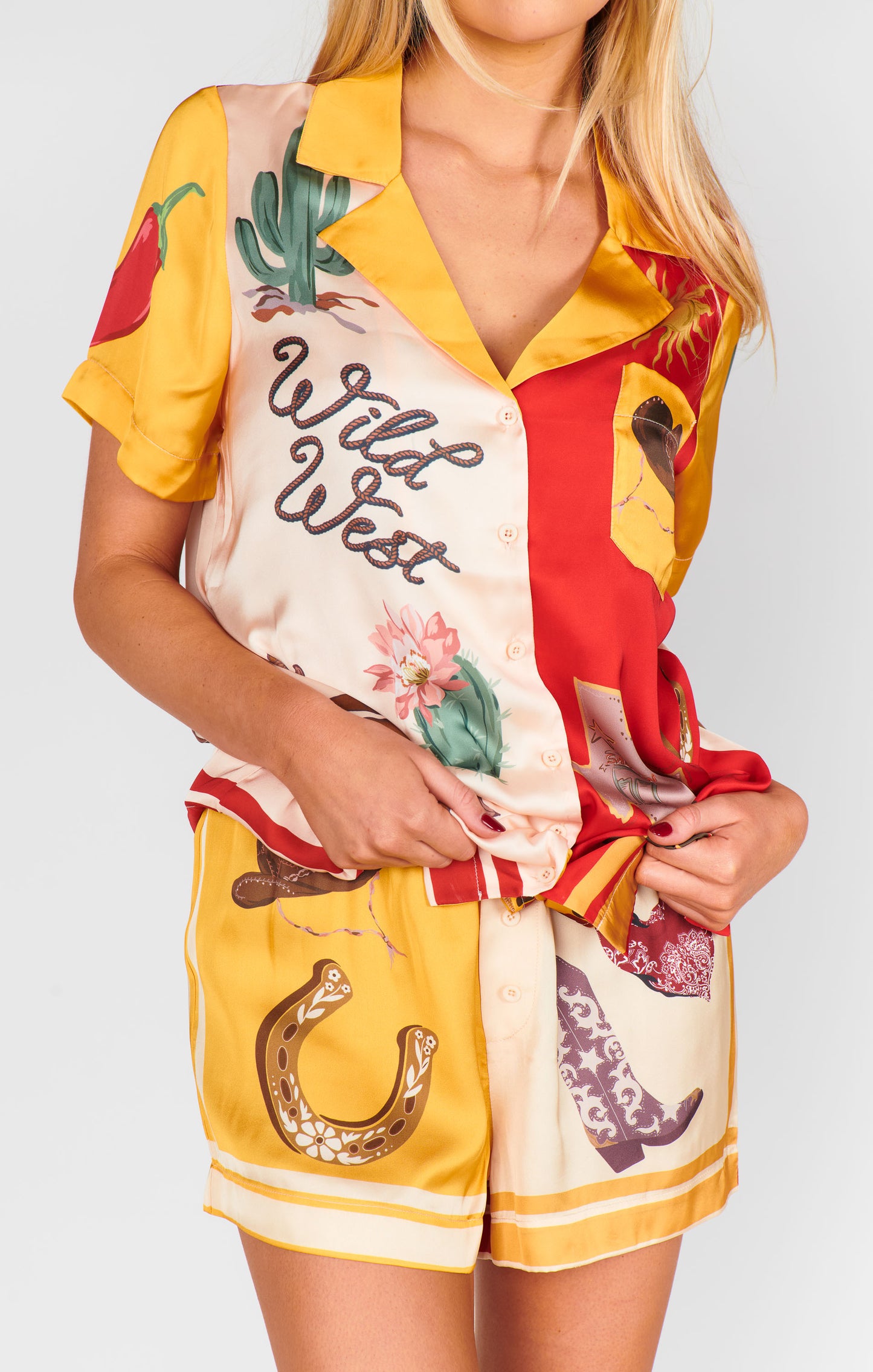 Home and Away PJ Set - Lone Star Silky