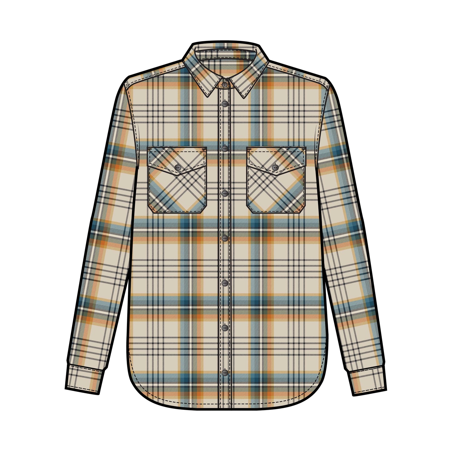 PENDLETON - Madison Flannel Shirt - Cream Multi Plaid
