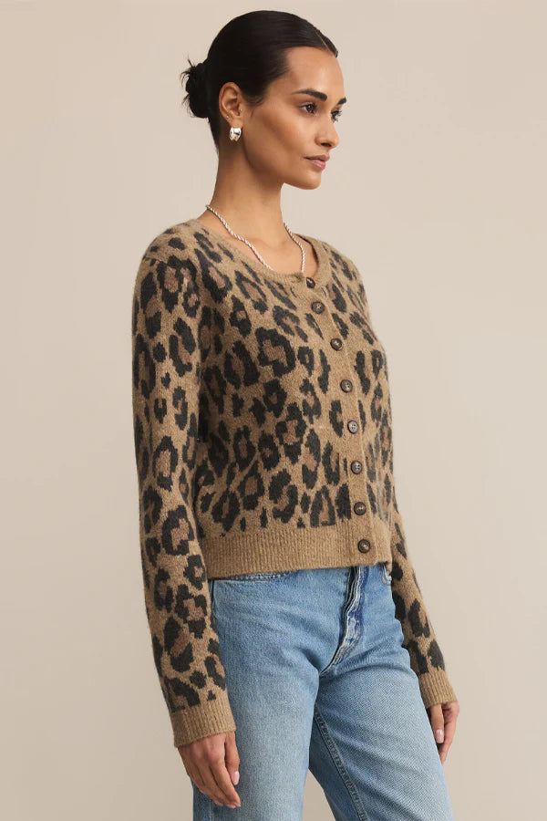 Outlook Leopard Cardigan - Desert Tan