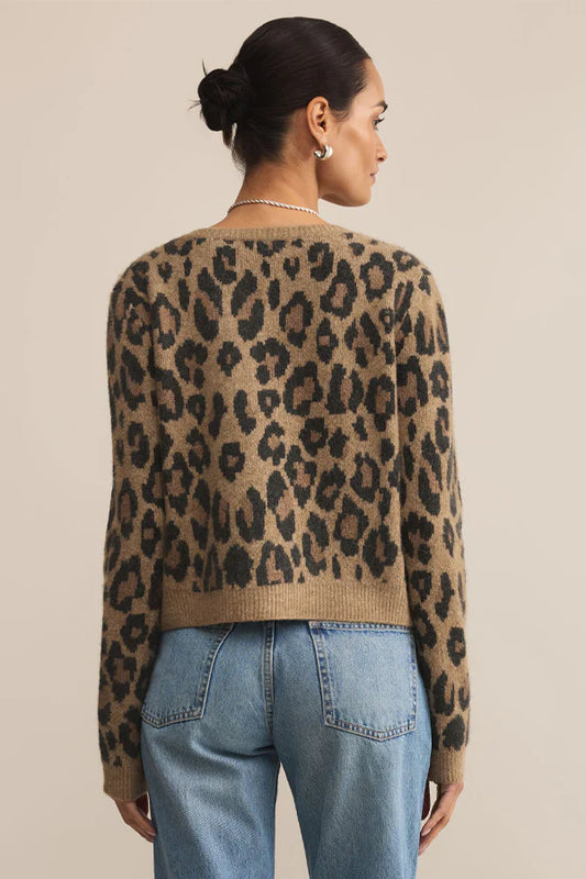 Outlook Leopard Cardigan - Desert Tan