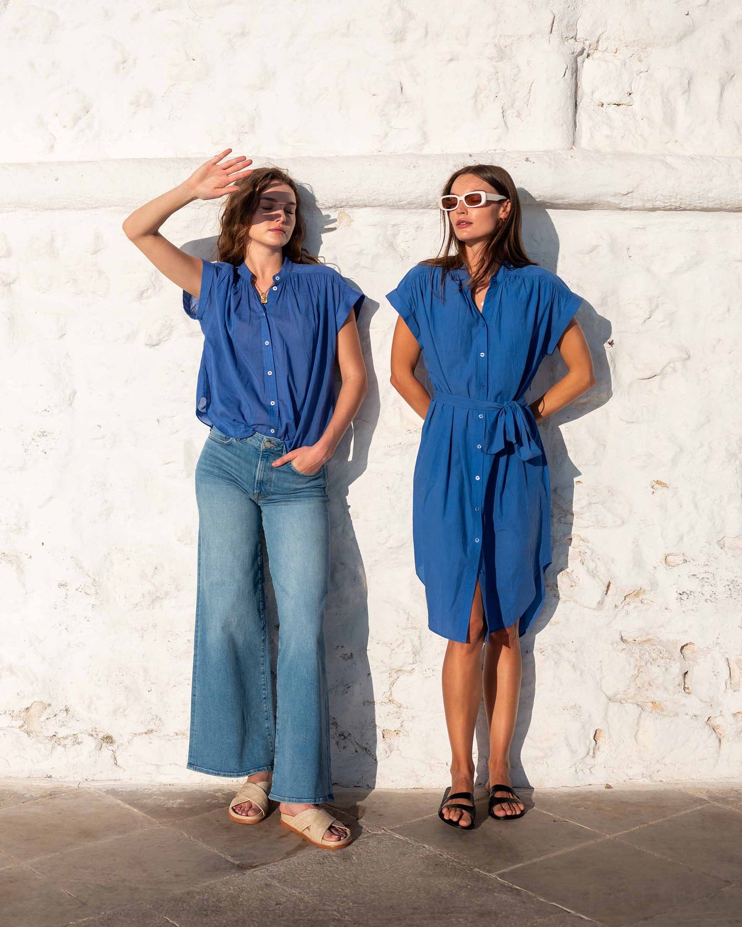 Aphrodite Shirt Dress - Nebulas Blue