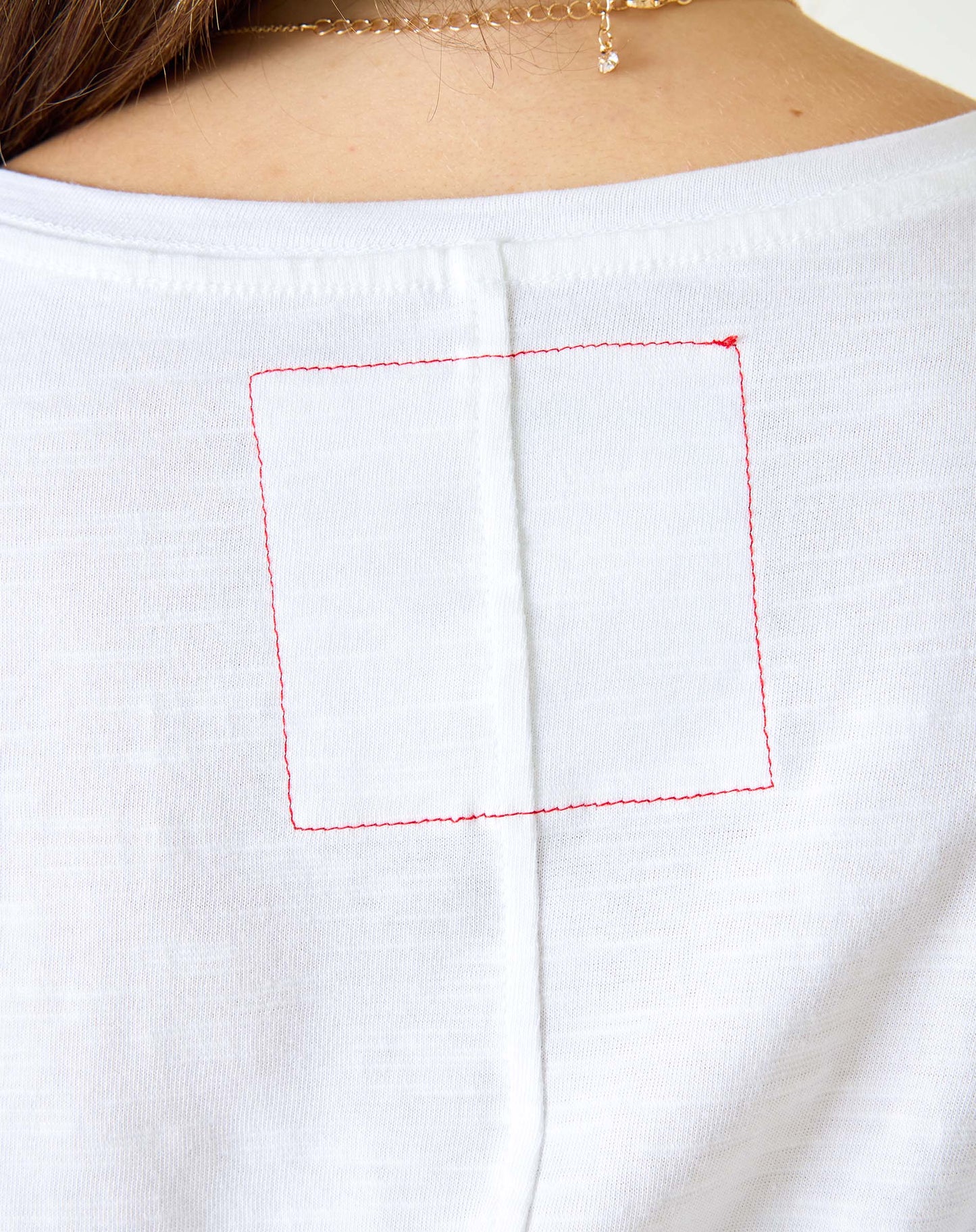 Amour Cotton Slub Tee - White/Navy Heart