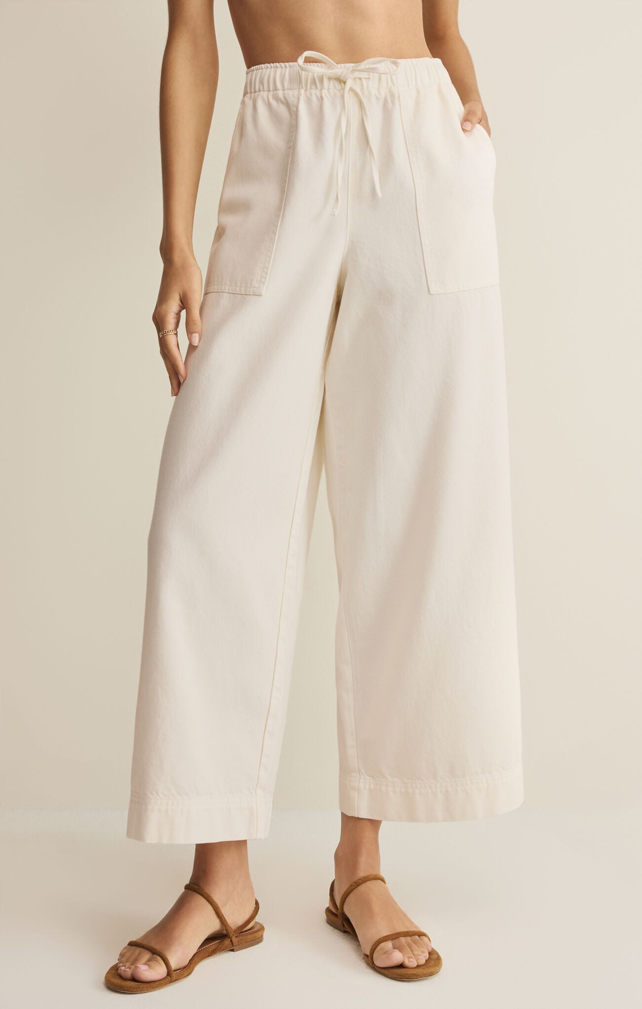 Daycation Twill Wide Leg Utility Pant - Cloud