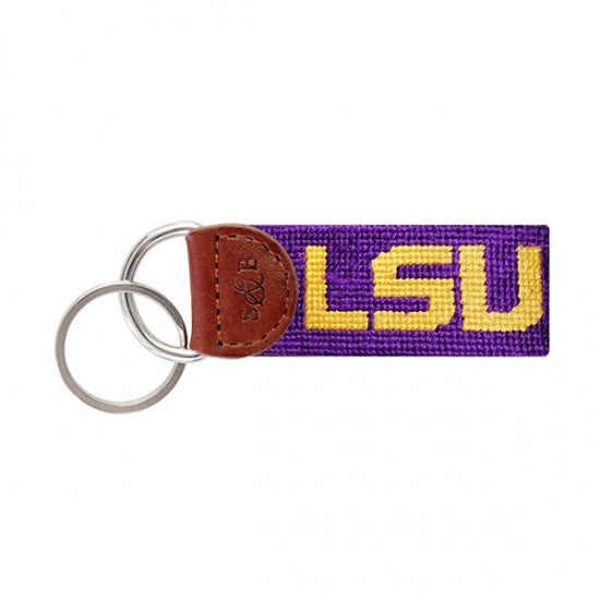 LSU Needlepoint Key Fob