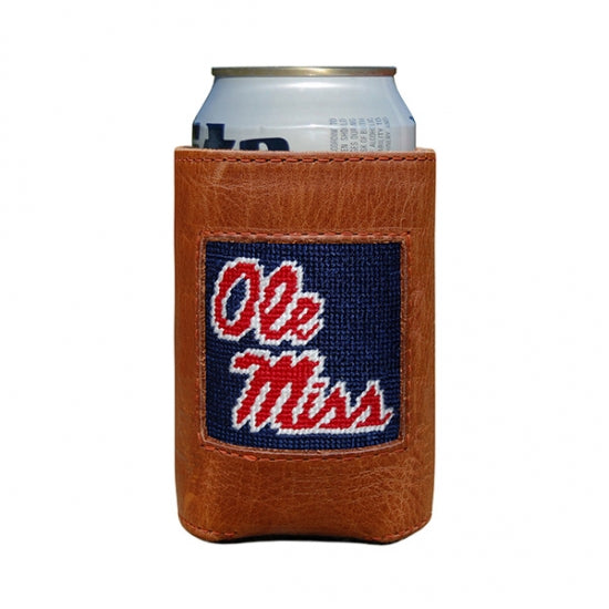 Ole Miss (Dark Navy) Needlepoint Can Cooler