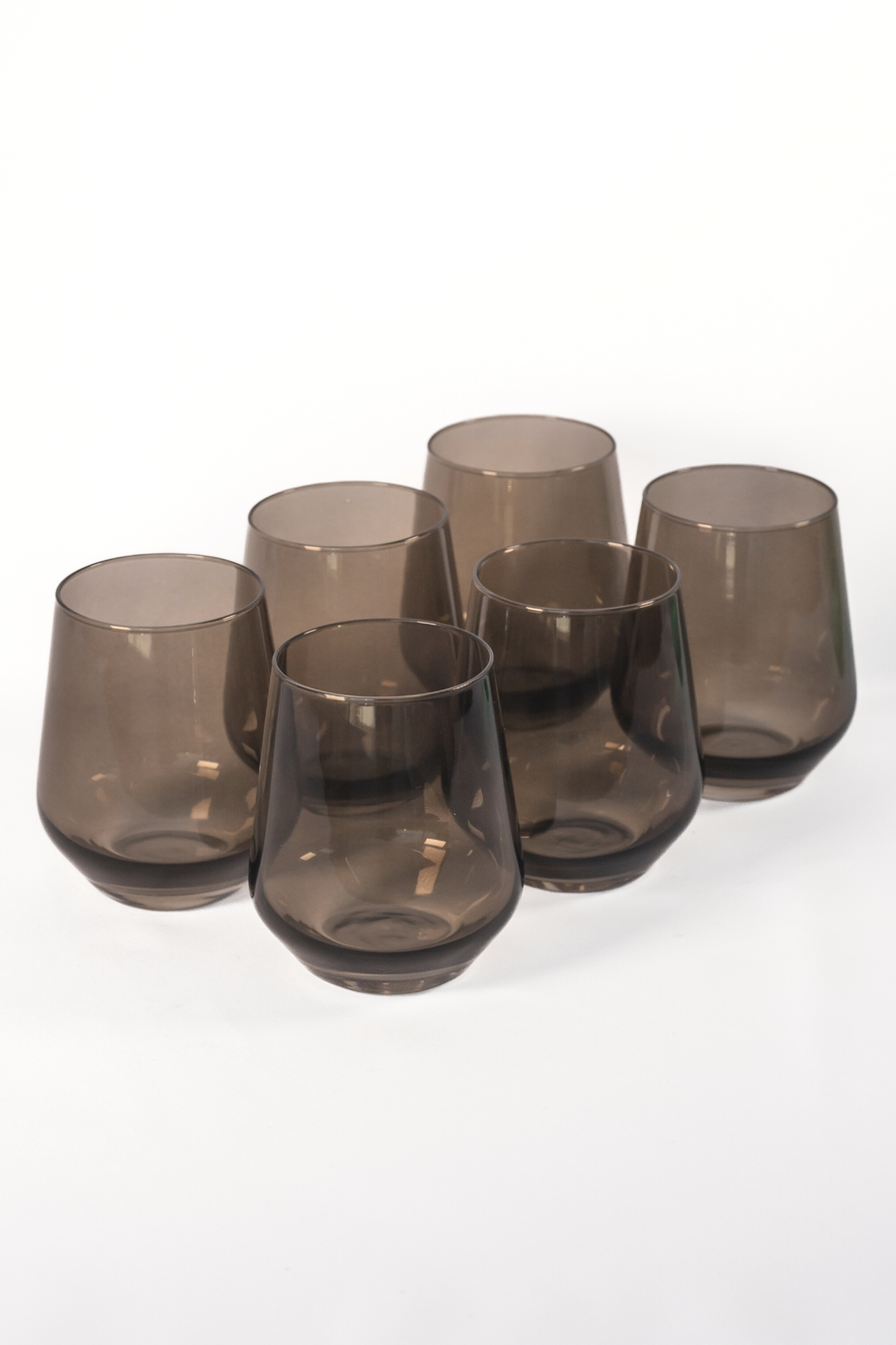 ESTELLE COLORED WINE STEMLESS - SET OF 6 {GRAY SMOKE}