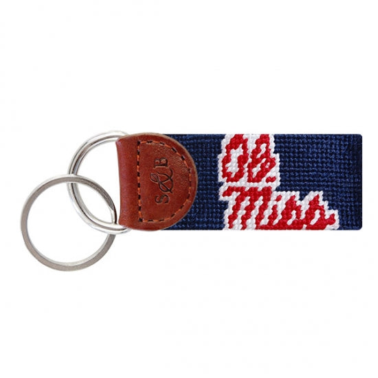 Ole Miss (Dark Navy) Needlepoint Key Fob