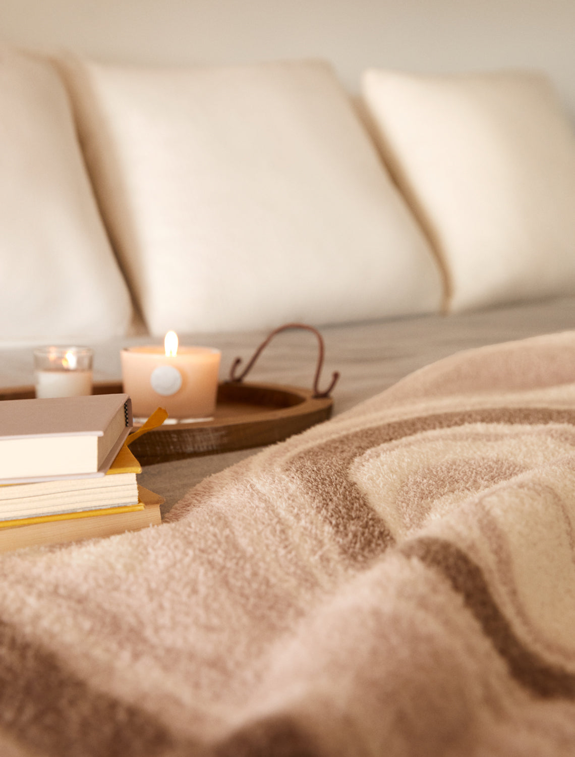 CozyChic® Marbled Blanket - Sand Multi