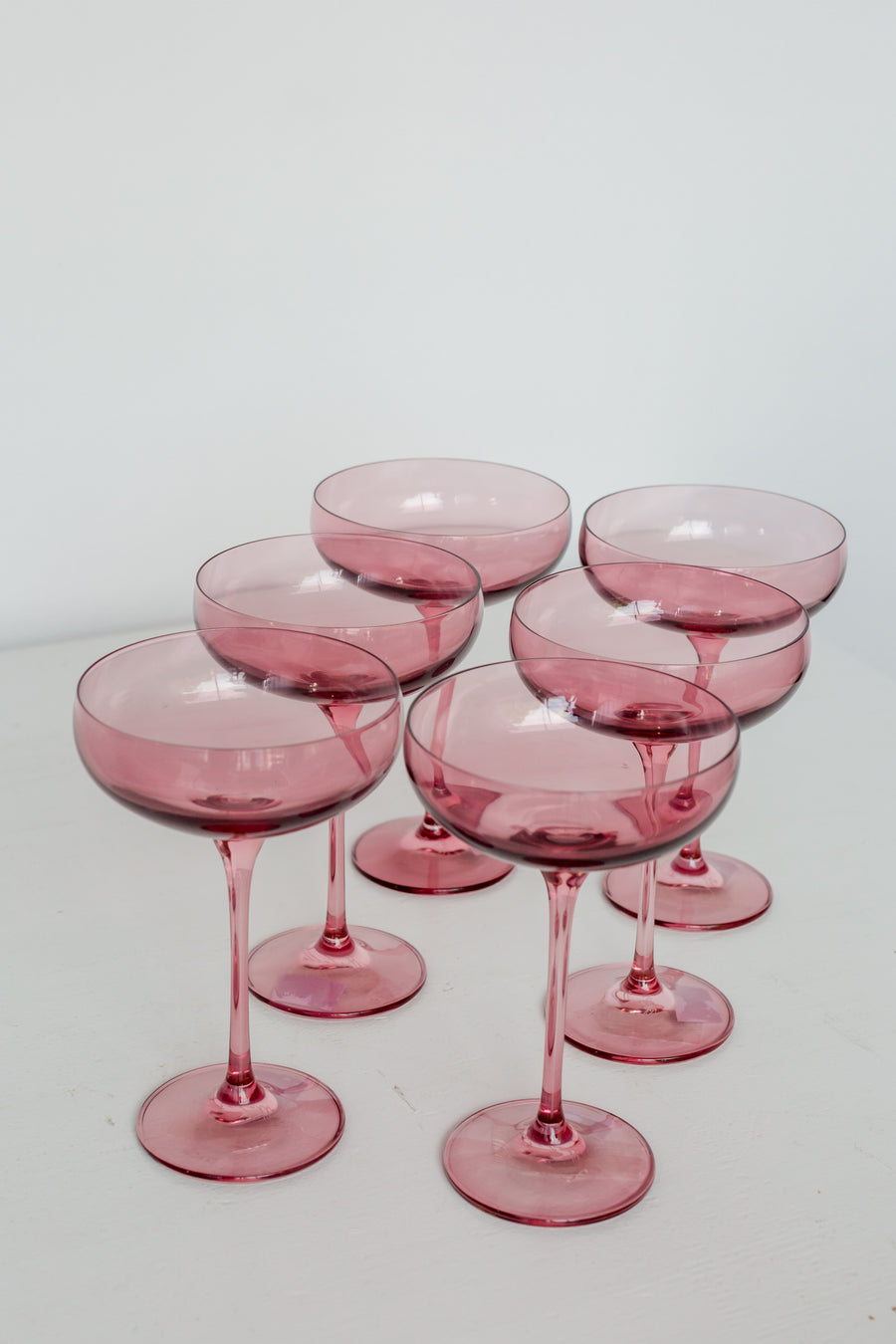 ESTELLE COLORED CHAMPAGNE COUPE STEMWARE - SET OF 6 {ROSE}