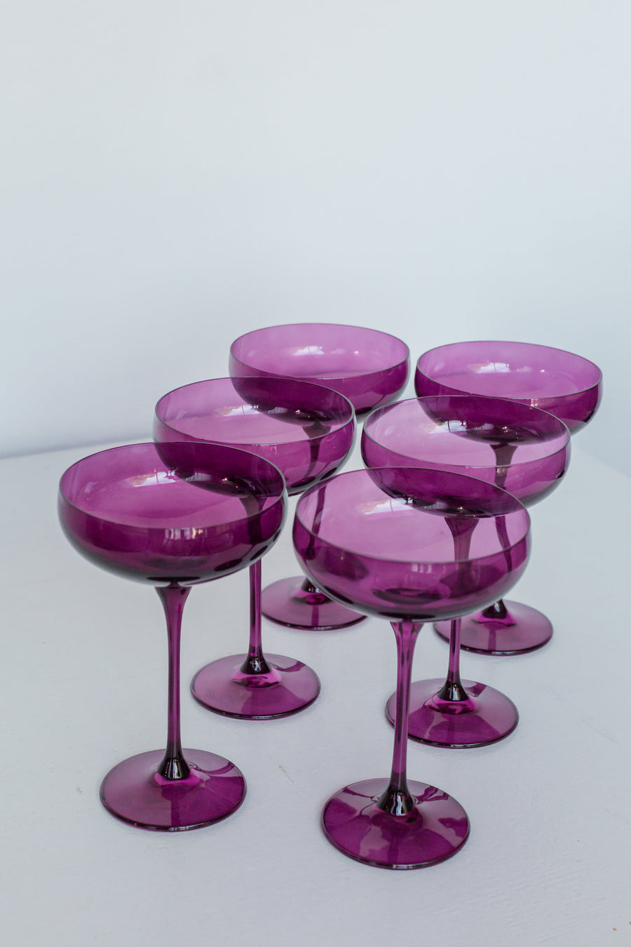 ESTELLE COLORED CHAMPAGNE COUPE STEMWARE - SET OF 6 {AMETHYST}