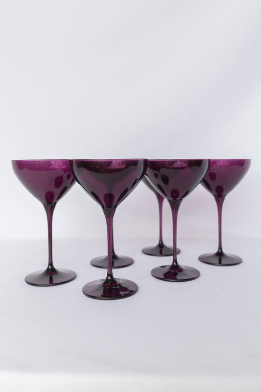 ESTELLE COLORED MARTINI GLASS - SET OF 6 {AMETHYST}