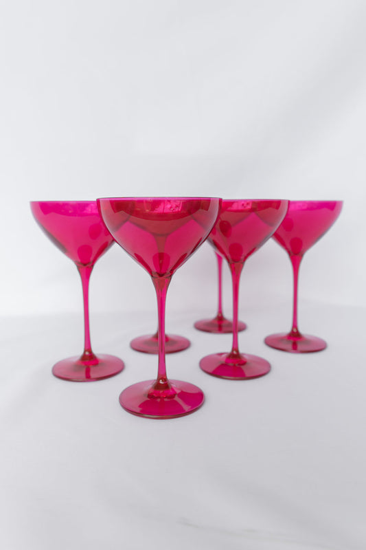 ESTELLE COLORED MARTINI GLASS - SET OF 6 {FUCHSIA}