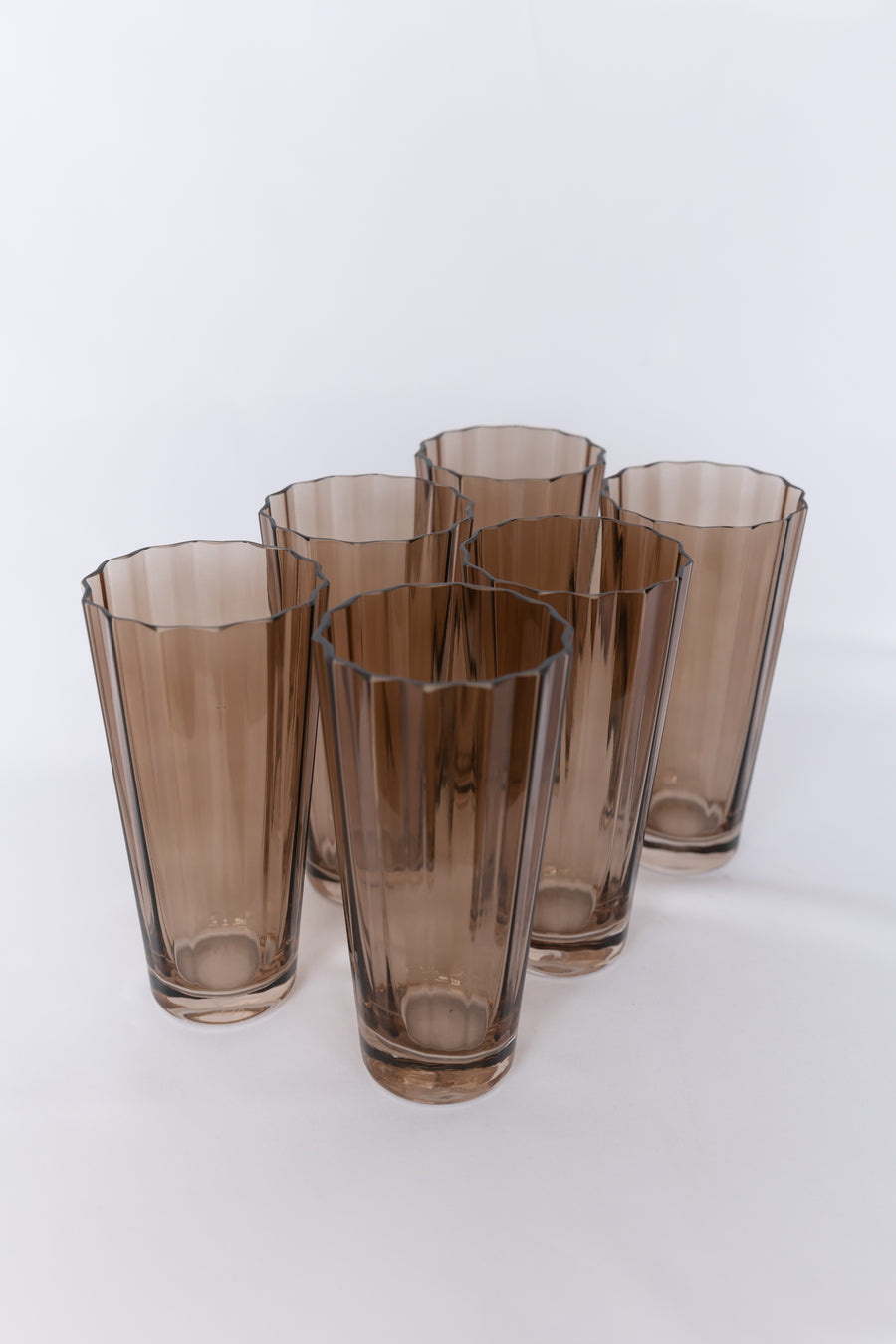 ESTELLE COLORED SUNDAY HIGH BALLS - SET OF 6 {AMBER SMOKE}