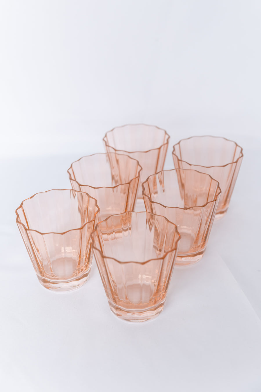 ESTELLE COLORED SUNDAY LOW BALLS - SET OF 6 {BLUSH PINK}