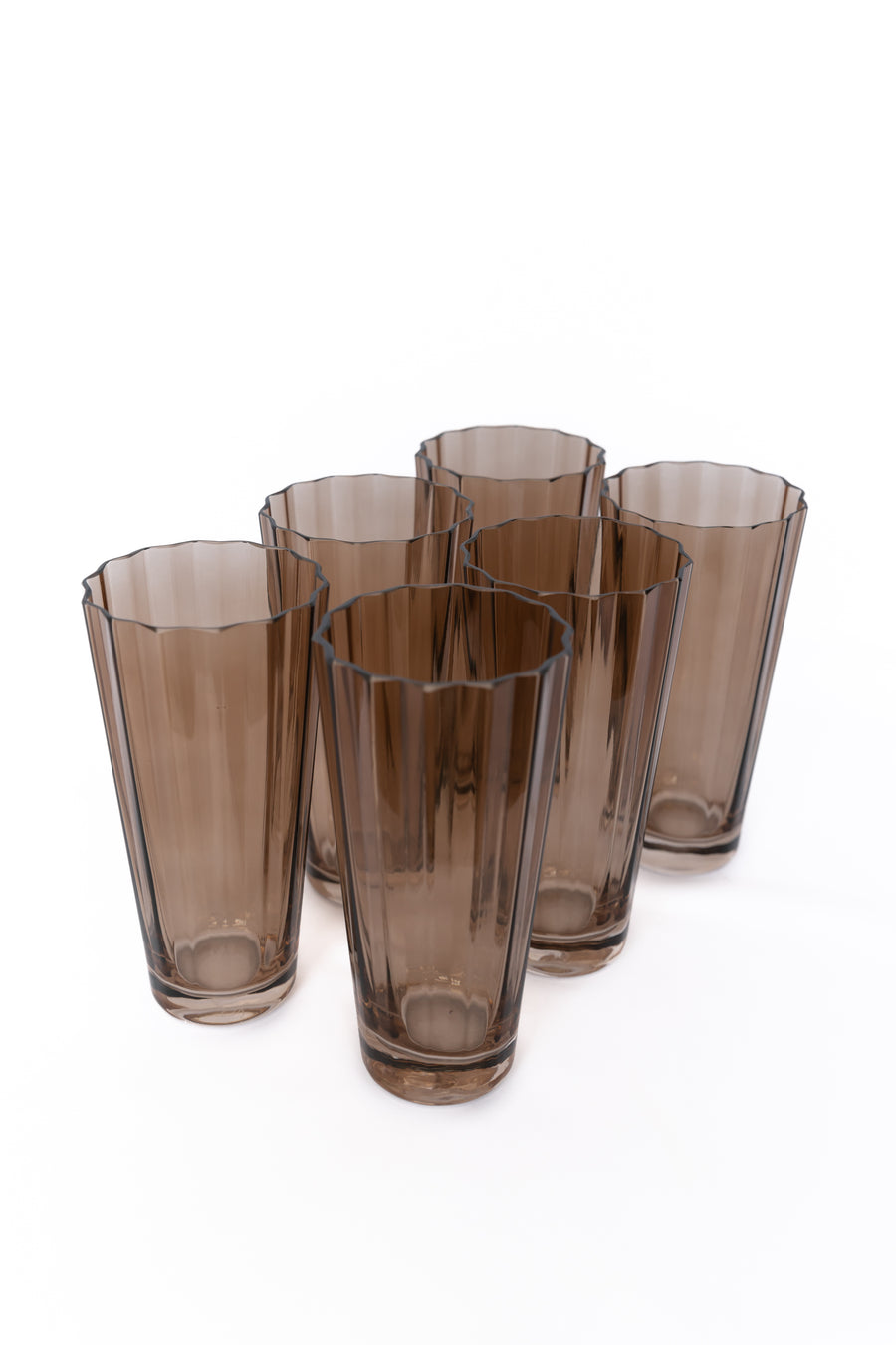 ESTELLE COLORED SUNDAY HIGH BALLS - SET OF 6 {AMBER SMOKE}