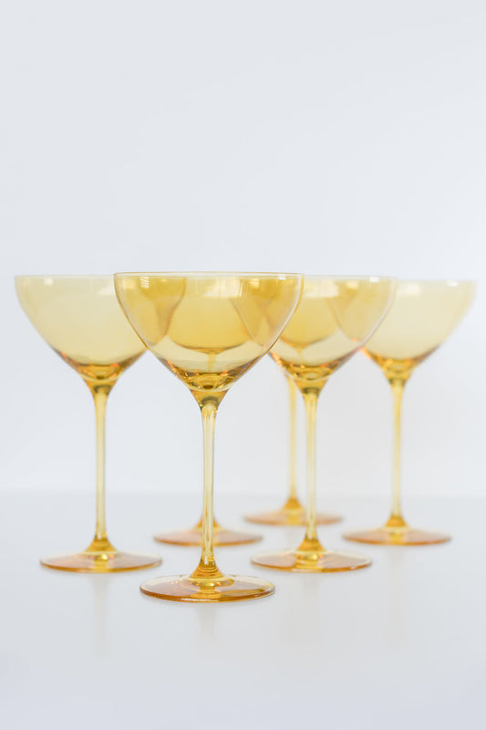 ESTELLE COLORED MARTINI GLASS - SET OF 6 {YELLOW}