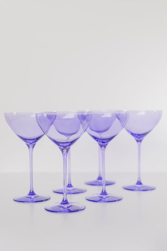 ESTELLE COLORED MARTINI GLASS - SET OF 6 {LAVENDER}