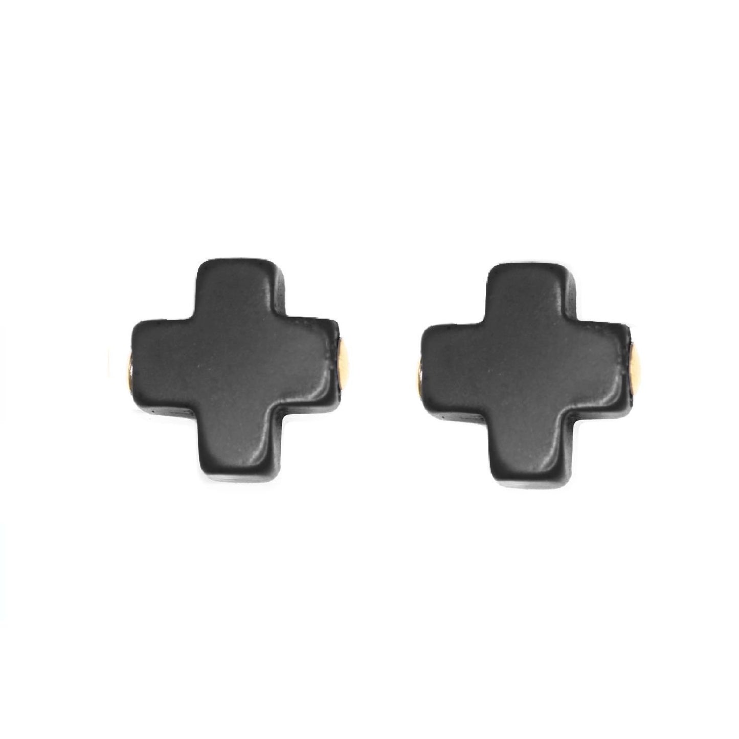 Signature Cross Studs - Onyx