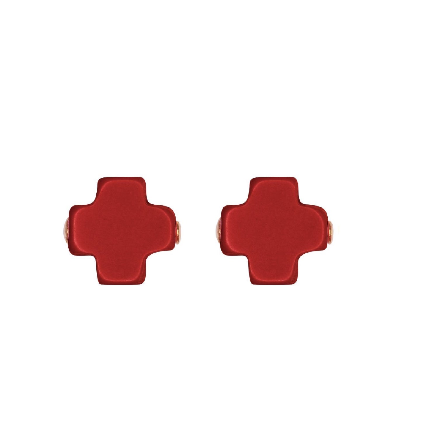 Signature Cross Studs - Red