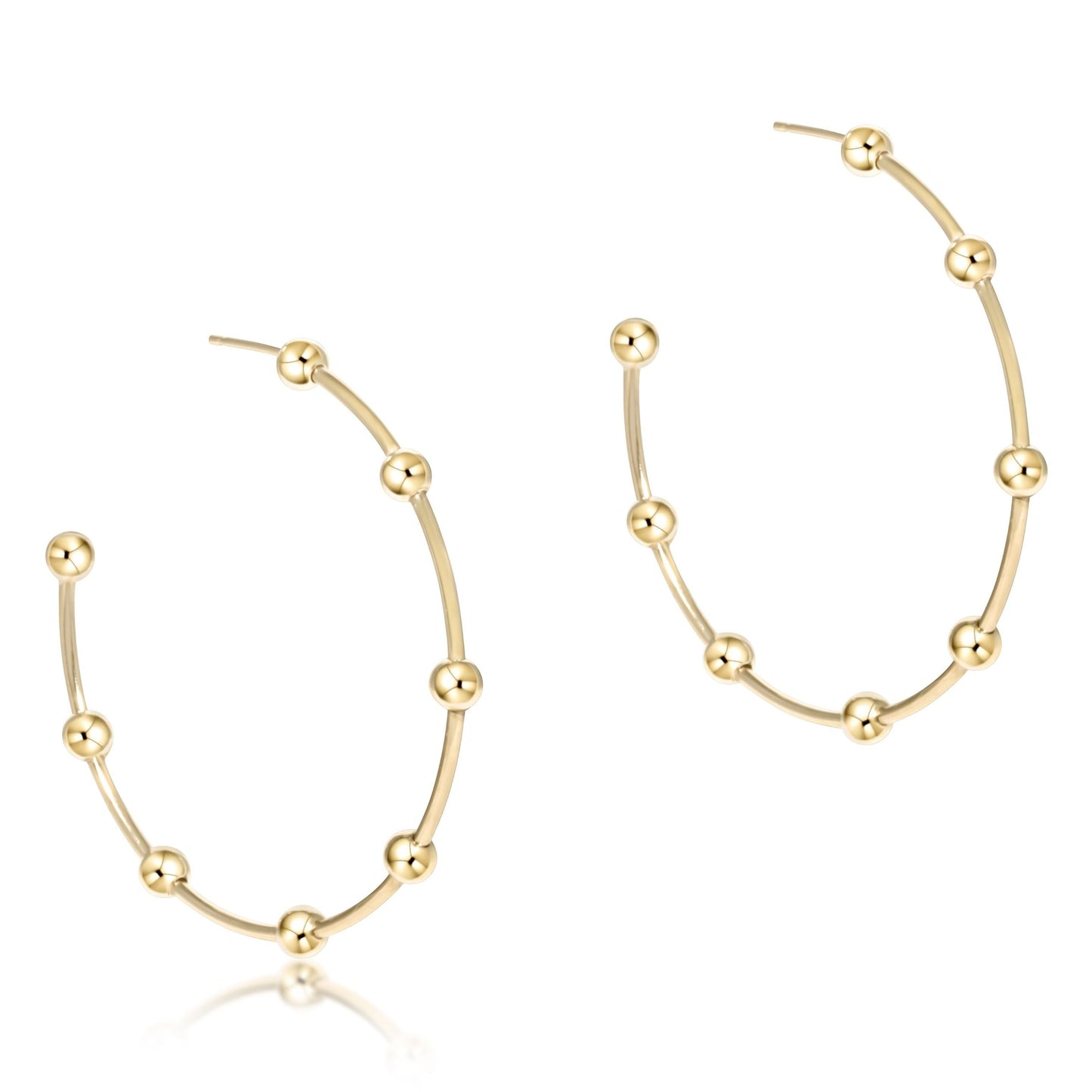 eNewton - beaded simplicity 1.5" post hoop - 4mm gold