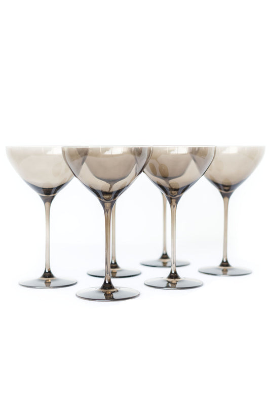 ESTELLE COLORED MARTINI GLASS - SET OF 6 {GRAY SMOKE}