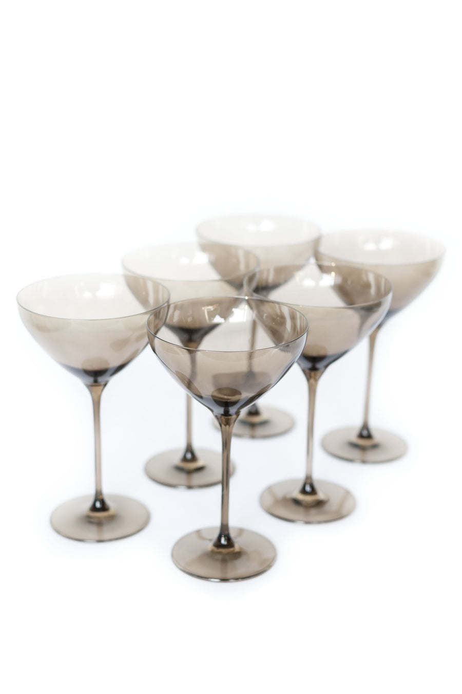 ESTELLE COLORED MARTINI GLASS - SET OF 6 {GRAY SMOKE}