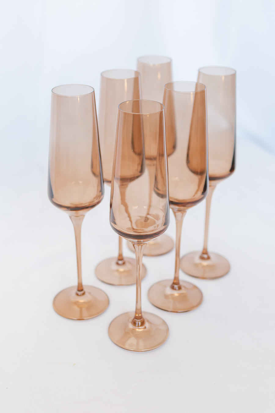 ESTELLE COLORED CHAMPAGNE FLUTE - SET OF 6 {AMBER SMOKE}