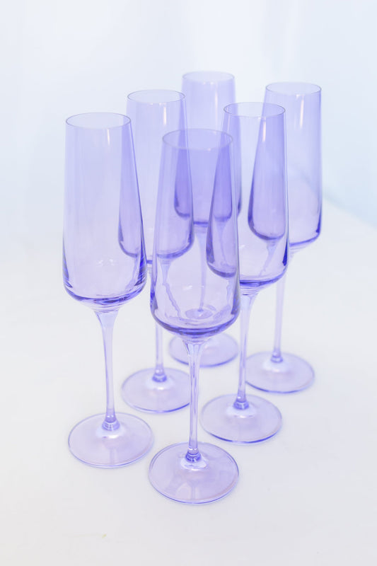ESTELLE COLORED CHAMPAGNE FLUTE - SET OF 6 {LAVENDER}