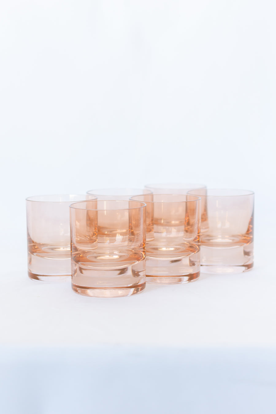 ESTELLE COLORED ROCKS GLASS - SET OF 6 {BLUSH PINK}