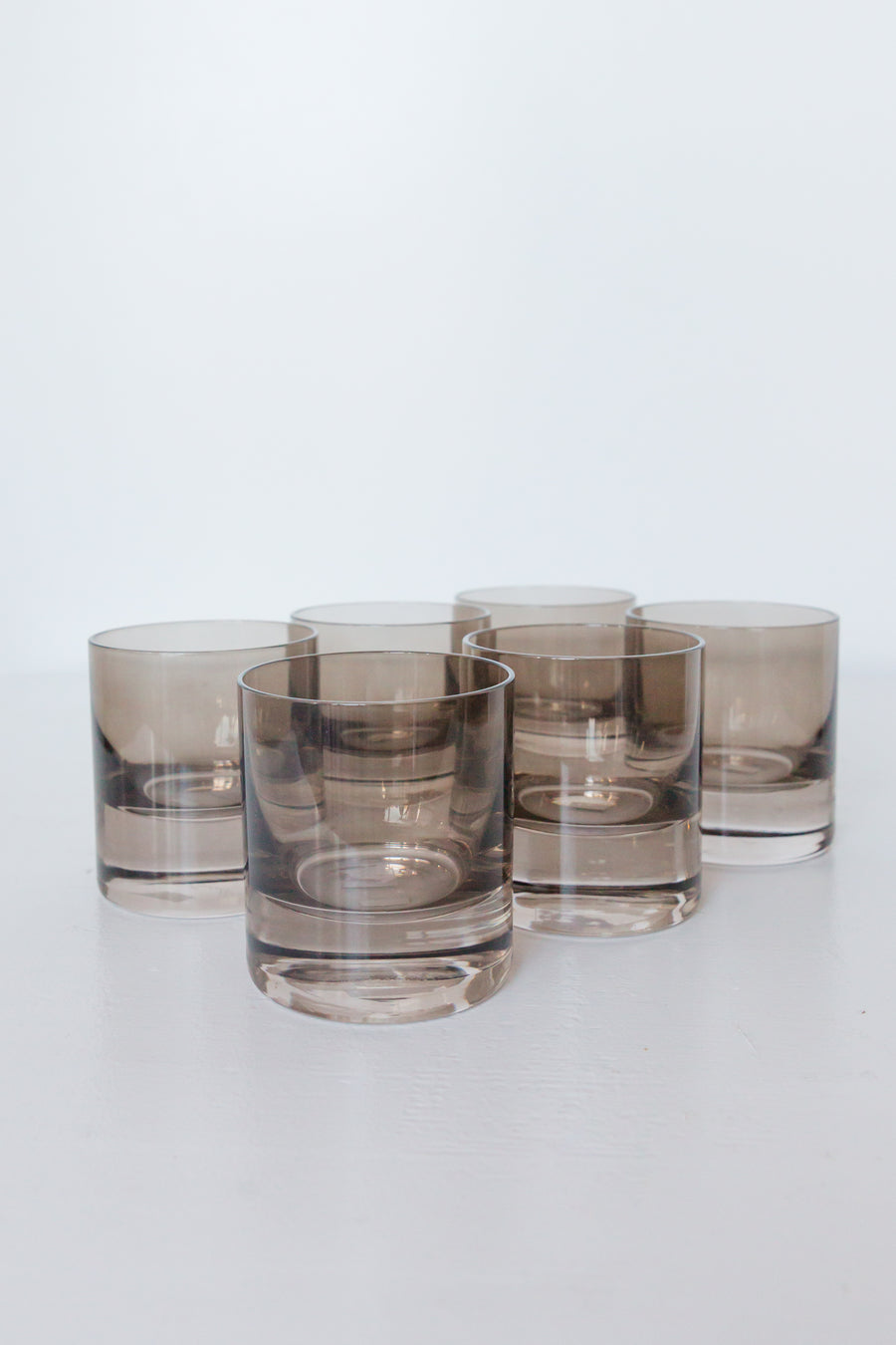 ESTELLE COLORED ROCKS GLASS - SET OF 6 {GRAY SMOKE}