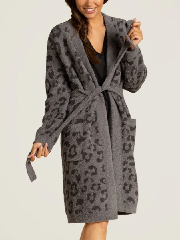 Barefoot Dreams In The Wild CozyChic Plush Wrap Robe Graphite