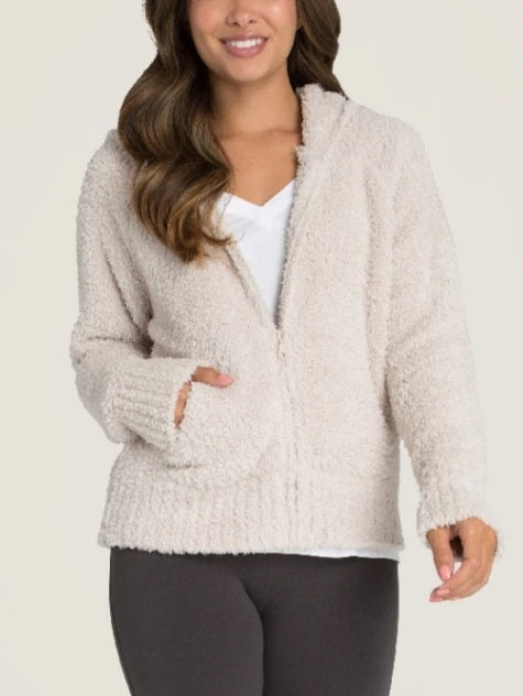 Cozychic Women's Relaxed Zip-Up Hoodie - Stone