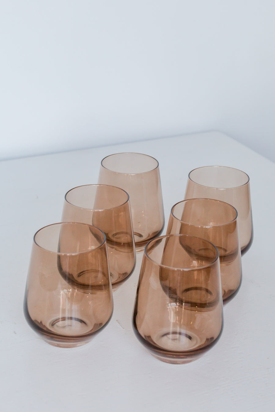 ESTELLE COLORED WINE STEMLESS - SET OF 6 {AMBER SMOKE} - Spinout