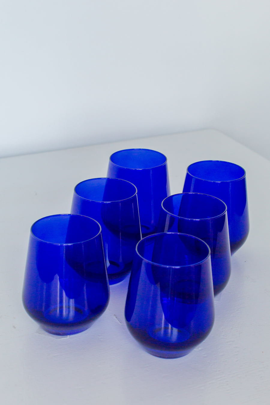 ESTELLE COLORED WINE STEMLESS - SET OF 6 {ROYAL BLUE}