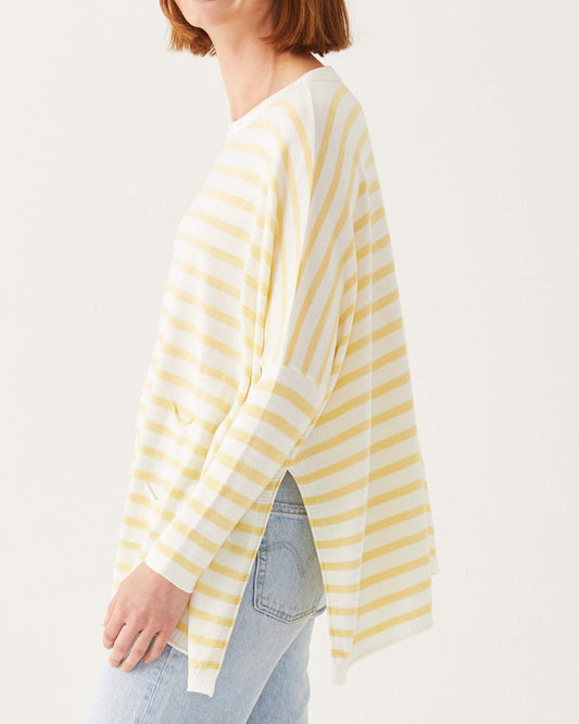 Catalina Stripe Sweater - White/Limoncello
