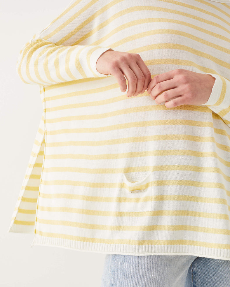 MerSea - Catalina Stripe Sweater - White/Limoncello