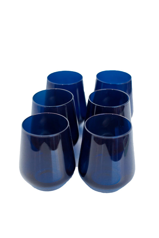ESTELLE COLORED WINE STEMLESS - SET OF 6 {MIDNIGHT BLUE}
