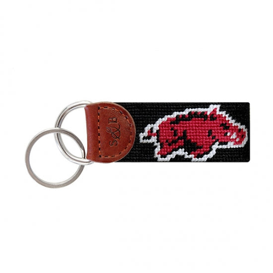 Arkansas Needlepoint Key Fob (Black)